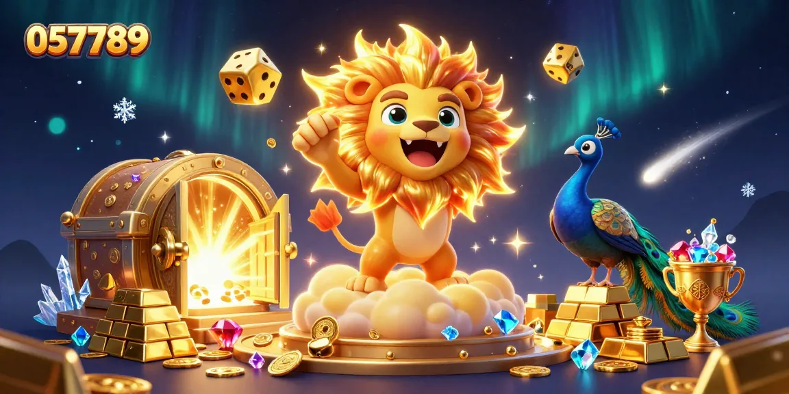Experience the thrill of 057789 at our casino with vibrant characters and dazzling treasures in a captivating scene.